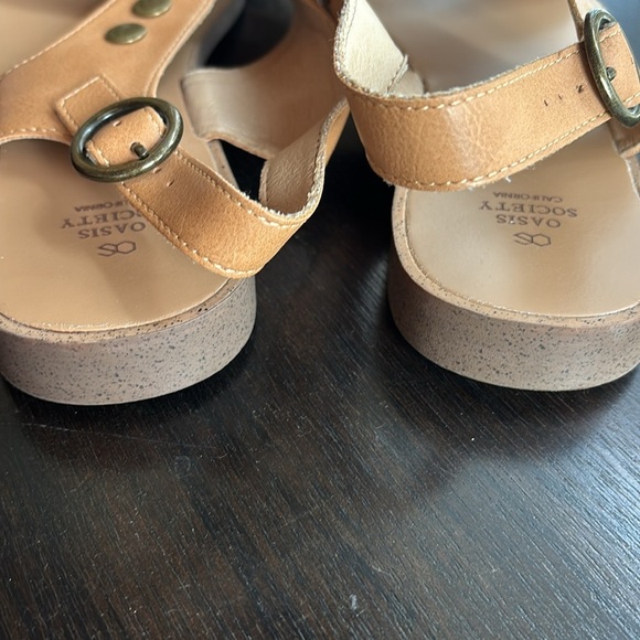 Oasis Society Kylie studded cross band Tan Sandals man made upper 9 - Picture 6 of 6